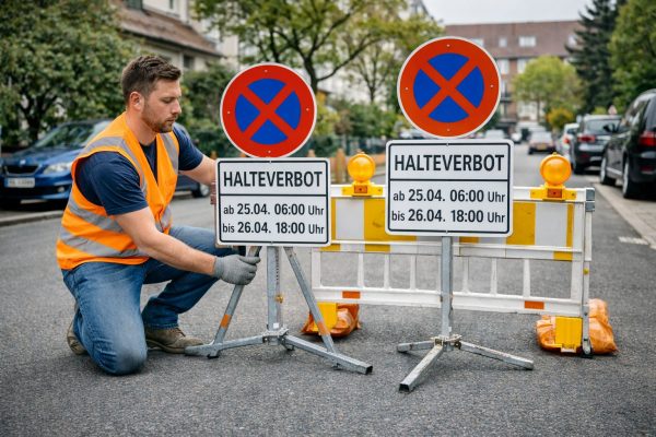 Beantragung und Aufstellung von Halteverbotszonen im Stadtgebiet.