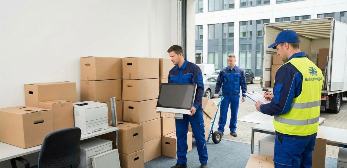 Fachgerechte Entrümpelung bei einem professionellen Firmenumzug in Berlin.