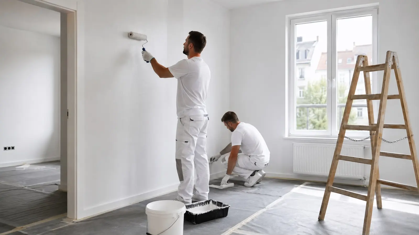 Maler von Berlinumzugpro streicht eine Wohnung in Berlin